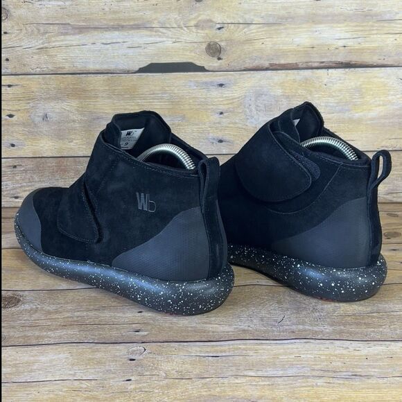 WORLD BOOTS Sz 9 Mens Chukka Moccasin Boots 100% Leather Suede True Black - Picture 11 of 16